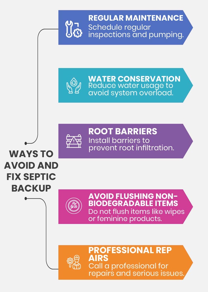 infographic - ways to avoid and fix septic backup